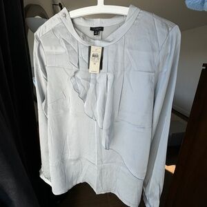 NEW Festive Silver Silk Blouse